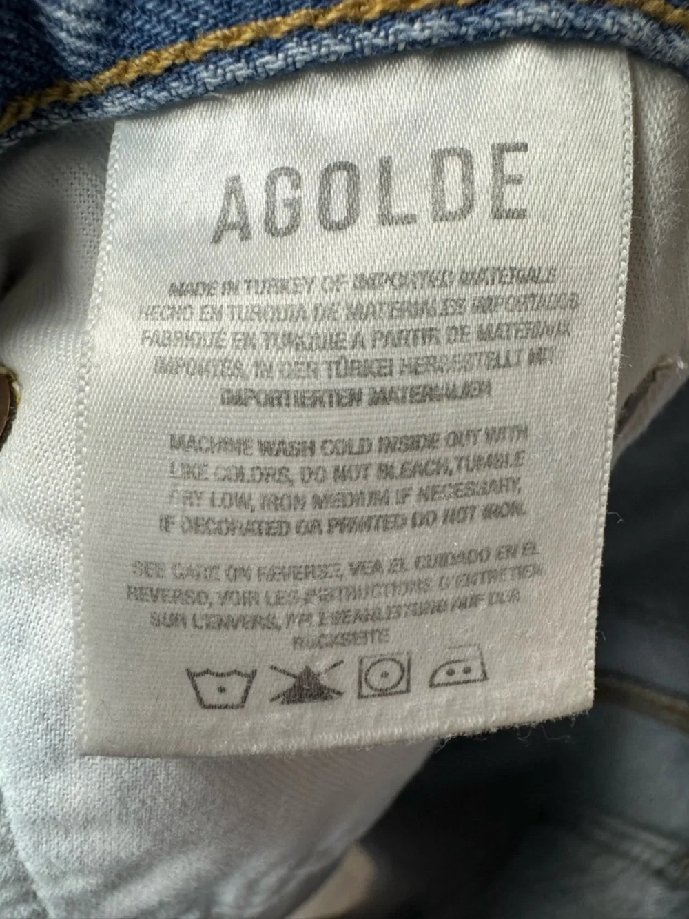 AGOLDE Criss Cross Waistband Denim Jean Cutoff Shorts Jorts Light Wash Blue 24 - Picture 8 of 16